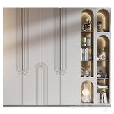 Trueliving 5 Door Walk-in wardrobes Laminated Finish & PU Finish with Drawers 8Ft *2Ft *9Ft -2438.4MM X 609MM X 2743.2MM)